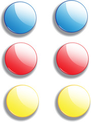 Set of cute colorful glossy buttons, vector items for game or web design