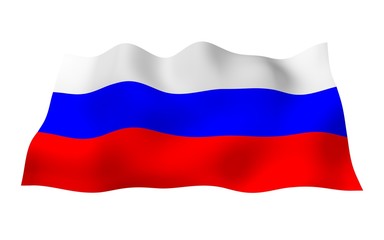 Fototapeta premium Waving flag of the Russian Federation. The National. State symbol of the Russia. 3D illustration