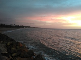 Sunset in Aguada Puerto Rico on Aguadillia Bay