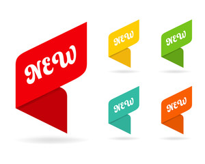 New tag ribbon and banner vector.