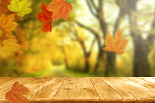 Table background and autumn time 