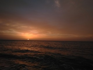 Sunset in Aguada Puerto Rico on Aguadillia Bay