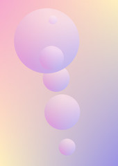 Fluid poster with round shapes. Gradient circles on holographic background. Modern hipster template for placards, covers, banners, flyers, presentations, annual. Minimal fluid poster in neon colors.