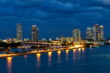 night in Miami Florida, USA