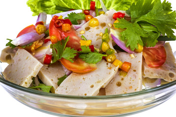 Salad pork sausage spicy food