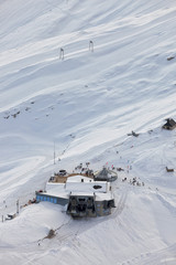 Ski lift on winter day, German Alps