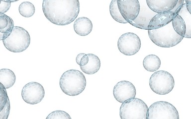 Bitcoin economic financial bubble. Cryptocurrency 3D illustration. Business concept. Bue bubbles on a white background