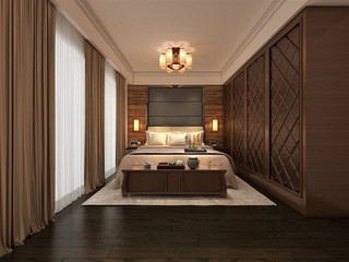 3d render of modern hotel room - obrazy, fototapety, plakaty