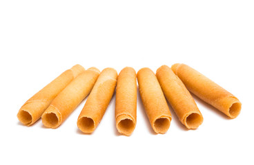 wafer rolls isolated on white background