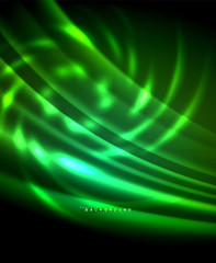 Neon glowing techno lines, hi-tech futuristic abstract background template with square shapes