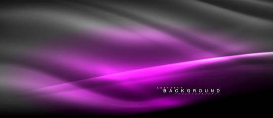 Neon glowing lines, magic energy space light concept, abstract background wallpaper design