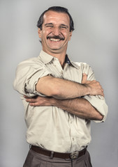 Fototapeta premium Cheerful expression. Heal from old pain Portrait of a very common human emotion