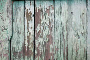 The old plywood is blue. Close-up test