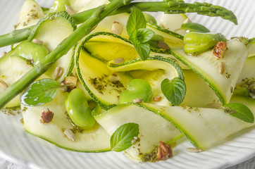 Zucchini salad Healthy assorted green vegetables