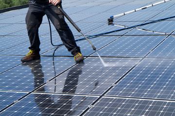 washing and cleaning photovoltaic panels