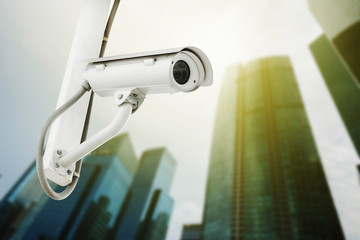 traffic security camera surveillance (CCTV) in city