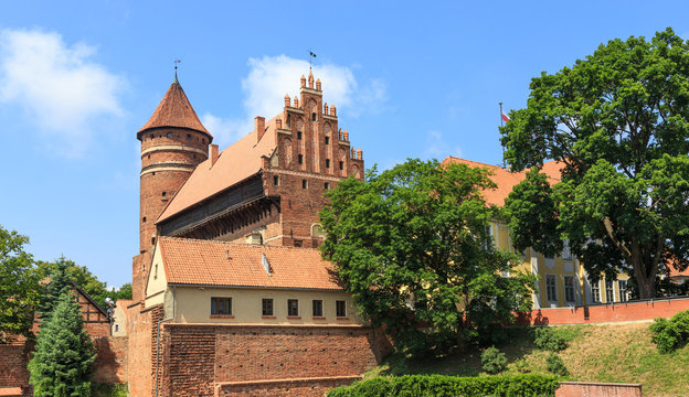 Castle of Warmian Bishops in Olsztyn, northern Poland, built in the fourteenth-century in Gothic architectural style 
