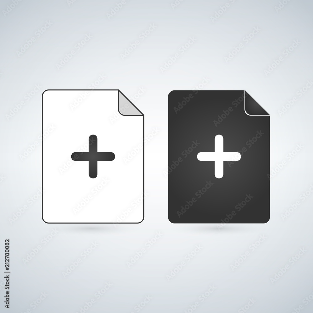 Poster add document file vector icon. flat sign for mobile concept and web design. paper doc simple solid i