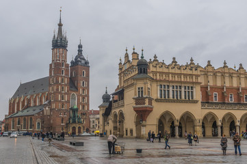 Krakow, Poland - the second biggest city in Poland, Krakow offers a mix of history and modernity. Here in the picture a perspective of the Old Town and the main square
