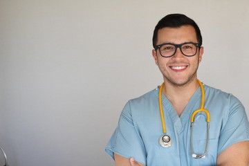 Portrait of a young smiling nurse with copyspace