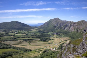 Fototapeta premium Happy hiking in Nordland county Northern Norway