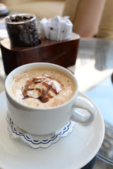 delicious coffee with icecream  in cafe