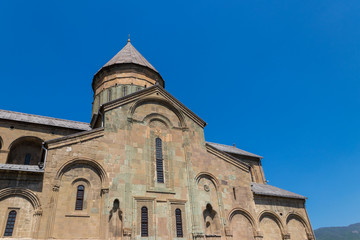 Fototapeta na wymiar Svetitskhoveli Orthodox Cathedral (UNESCO World Heritage site) in Mtskheta, Georgia
