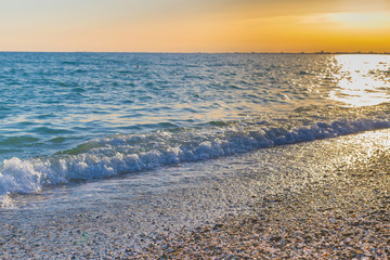 Beach on a Sunny summer day during sunset