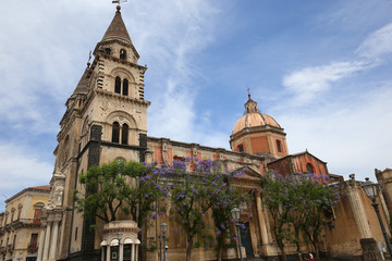 Fototapeta na wymiar Piazza del duomo of Acireale, sicily, Italy