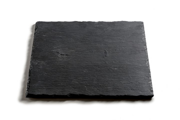 Square plate in black slate