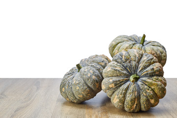 Thai pumpkin on wooden board