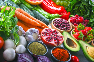 Composition with fresh vegetarian grocery products