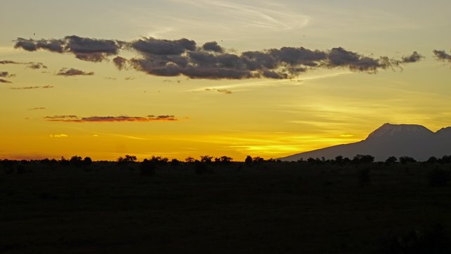sunset over kenyan sananna