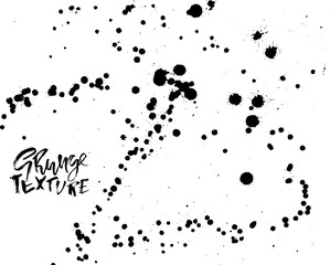 Handdrawn grunge texture. Abstract ink drops background. Black and white grunge illustration. Vector watercolor artwork pattern.