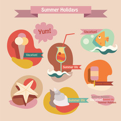 Set of summer elements