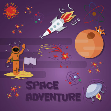 illustration_2_of A space adventure in flat style