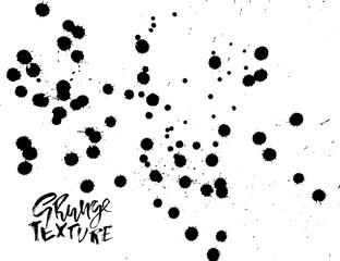 Handdrawn grunge texture. Abstract ink drops background. Black and white grunge illustration. Vector watercolor artwork pattern.