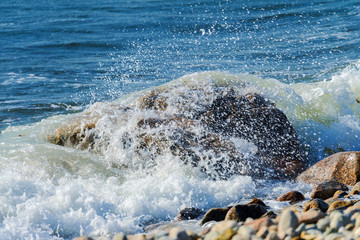 Wave Crash Stony Beach Westport Point Massachusetts