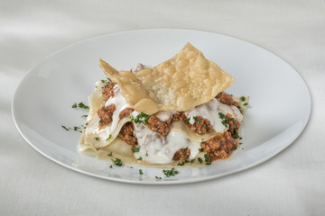 Italian Lasagna Delicious Lasagna with a crispy fresh pasta sheet  (w/clipping path)