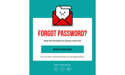 Forgot Password. Flat Style Vector Illustration UI UX Design with Text Box and Password Reset Button. Vector Illustration of lost character.