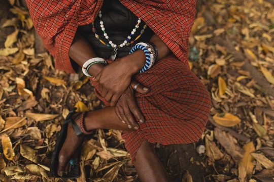 Maasai man in traditional clothing