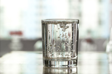 A glass of clean water.