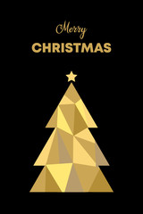 Fototapeta premium Glitzernder Weihnachtsbaum mit der Schrift: 