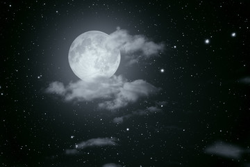 Fototapeta na wymiar Starry full moon night