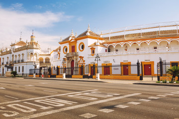 Seville - Plaza de toros. Seville Real Maestranza bullring plaza toros de Sevilla in Andalusia,...