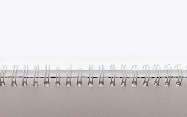 Part Of Blank White Spiral Notebook Isolated