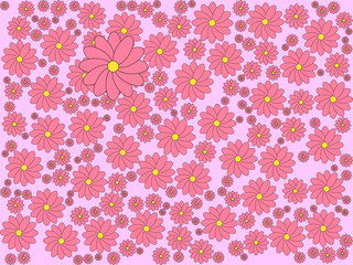 abstract illustration. Sakura blossoms on light Pink color background.