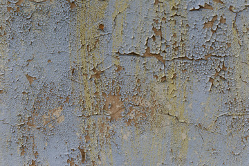 Closeup of peeling painted wall