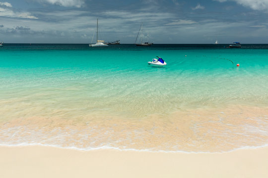 Jet ski on tropical beach in Barbados