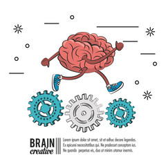 Brain creative poster with information vector illustration graphic design